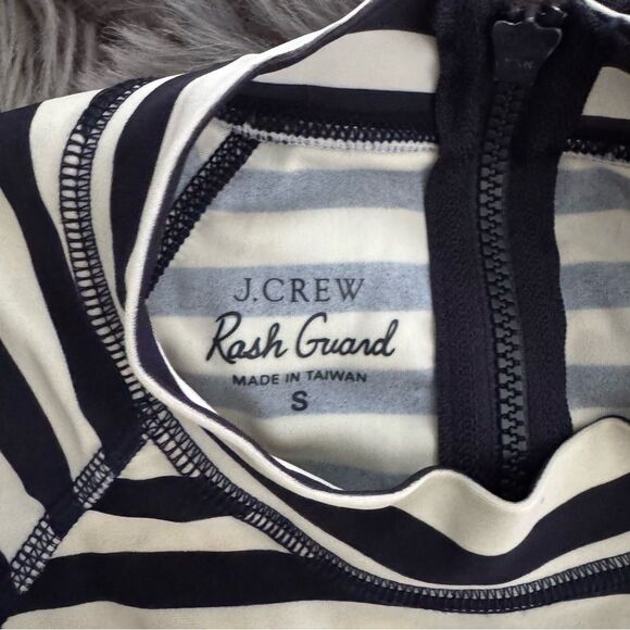 J. Crew Navy and White Striped Long Sleeve Tee - Picture 3 of 7